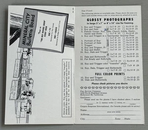 Vintage Roy Rogers & Dale Evans Greeting Card w/ Photograph Order Form - Picture 1 of 5