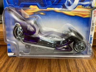 Barras de arrastre moradas para moto de miedo Hot Wheels 2001 primeras ediciones #033 muy buen estado Foto 1 de 2