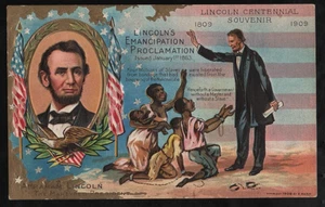 Abraham Lincoln Emancipation Proclamationl multicolor unused postcard 1909 - Picture 1 of 2