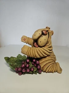Portabotellas de vino Shar Pei perro resina estatuilla escultura decoración del hogar - Imagen 1 de 6