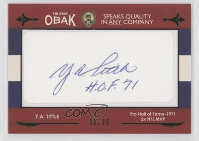 2011 TRI-STAR Obak Cut Signatures Green /25 YA Tittle Auto HOF - Image 1 of 2