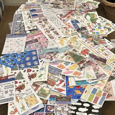 Sticker Lot HUGE Lot 8K + Single Stickers Scrapbooking Jolees Grossman Elizabeth - Image 1 of 4