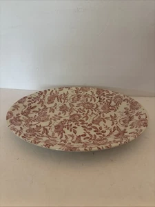 Plato de servir vintage Churchill rojo transferware patrón de peonía rosa - Imagen 1 de 4