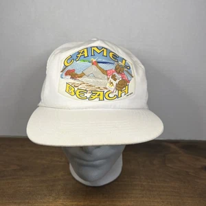Vintage Camel Cigarettes Snapback Hat 1990's Joe Camel on Hammock on the Beach - Picture 1 of 7