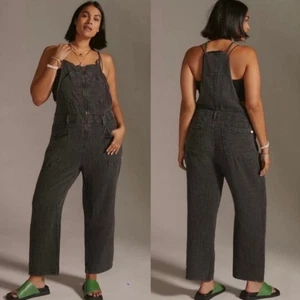 Anthropologie Pilcro Gauzy Painters Overalls Charcoal Gray Jumpsuit size 32 - Picture 1 of 14