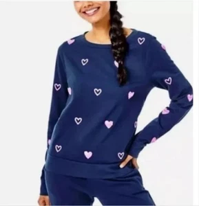 NUEVO CON ETIQUETAS Sudadera Lilly Pulitzer Rami LS Marea Alta Azul Marino Corazón Salvaje Chenilla Embr S - Imagen 1 de 10