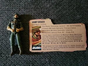 GI Joe Clutch File Card VAMP Driver Hasbro ARAH, Vintage 1982 - Bild 1 von 5