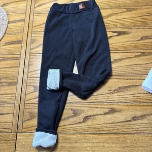 Girls Small fleece lined black leggings 22x25.5” - Picture 1 of 9