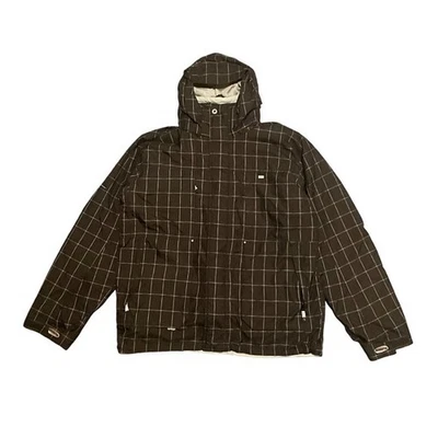 Ripzone Hombres XL 3 en 1 Esquí Snowboard Chaqueta Impermeable Con Capucha Marrón Abrigo a Cuadros Foto 1 de 4