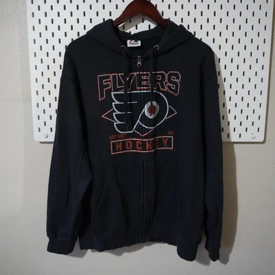 Majestic Philadelphia Flyers Sudadera con Capucha Cremallera Completa Hockey Sudadera Grande Foto 1 de 4