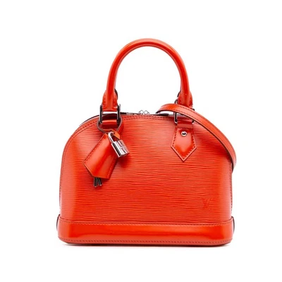 Authenticated Louis Vuitton Epi Alma BB Orange Dark Leather Satchel - Image 1 of 4