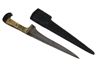 antique islamic Afghan Khyber Knife Straigh Blade Short sword Dagger Messer A117 - Image 1 of 4