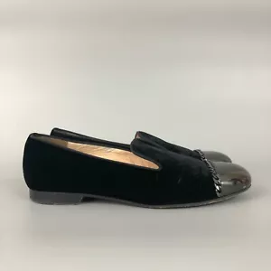 Christian Louboutin Women Black Leather Velvet Loafers Flat Shoes Size 38.5 5.5 - Picture 1 of 7