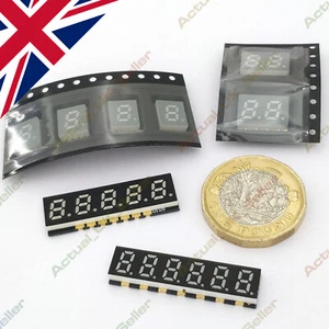 🇬🇧 Small SMD 0.2” 7-segment red LED digit displays, surface mount, mini, tiny - Picture 1 of 10