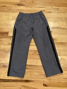 Adidas Track Sweat Pants Gray Black Drawstring Zipper Legs Mens XL Fits 34 x 32 - Picture 1 of 12