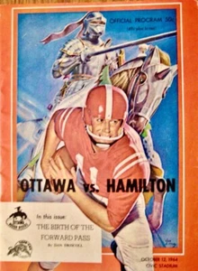 RARE VINTAGE ORIGINAL 1964 OTTAWA VS. HAMILTON C.F.L. FOOTBALL PROGRAM - Picture 1 of 1