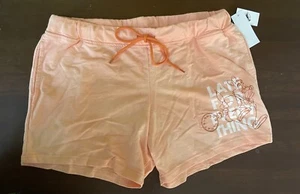 Disney Womens Alice In Wonderland Glitter Rabbit Adj Drawstring Shorts Coral M - Picture 1 of 5