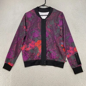 Fabletics Jacket Womens Medium Bomber Colorful Lightweight Ithica Track Purple - Picture 1 of 12