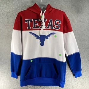 Texas Hoodie Adult Small Red White Blue Pullover Thrashed Stained Wear Code - Picture 1 of 22
