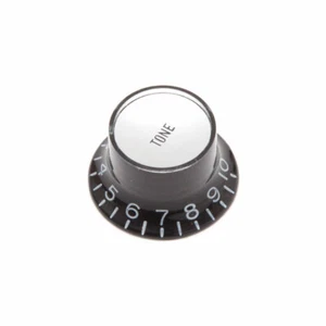 Hosco Reflector Tone Control Knob Gibson Style (Black w/Silver Cap, Imperial (i… - Picture 1 of 1