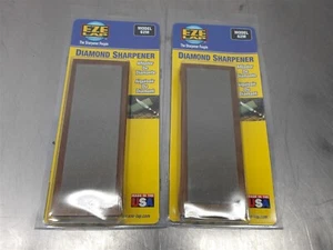 2 NEW! Eze-Lap FINE 600G 2"x6" Diamond Blade Sharpener on Walnut Pedestal 62F - Picture 1 of 3