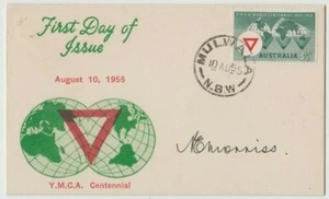 Stamp Australia 3&1/2d YMCA centennial issue on Seven Seas first day issue card - Picture 1 of 2