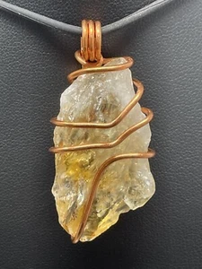 CLEARANCE Citrine Pendant ONLY handmade copper wrapped Wire Quality Durable S25 - Picture 1 of 7