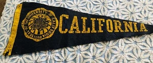 VINTAGE 1940’s Blue Felt Pennant UNIVERSITY OF CALIFORNIA  26 Inches - Picture 1 of 10