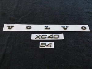OEM Style Gloss Black Set Volvo XC40 B4 Rear Badge Emblem Decal Replacement - Picture 1 of 4