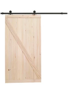 Losa de puerta interior de madera de pino nudosa de madera de pino liso de 42" de ancho hágalo usted mismo - Imagen 1 de 12