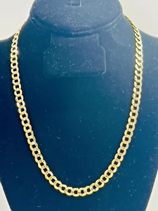 Stunning 10K Italy Solid Yellow Gold CUBAN Link Chain 20” ( 7 mm ) Free Ship - Picture 1 of 17