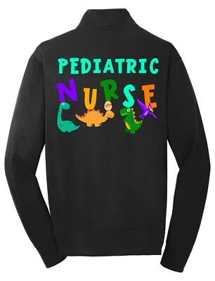 Personalized Pediatric Nurse Kids Cute Dinosaurs Zip Up Fleece Jacket - Image 1 of 4