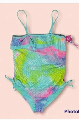 Traje de baño de una pieza UPF 50+ LIMITADO A para niñas talla 4, 5/6, 6X multicolor Foto 1 de 4