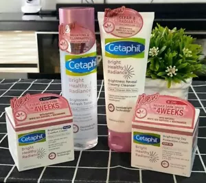 SET Cetaphil Bright Healthy Radiance Skincare Cleanser Toner Day/Night Cream DHL - Picture 1 of 6