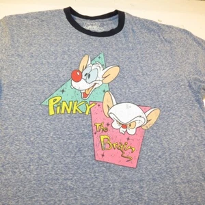 MAGLIETTA PINKY AND THE BRAIN CARTONI ANIMATI RINGER UOMO XL blu - Foto 1 di 4
