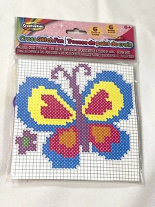 creative kids cross stitch craft kit 5.5X5.5 inch BUTTERFLY - Picture 1 of 2