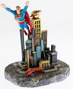 SUPERMAN Metropolis Large 10.5” Pewter STATUE SCULPTURE Figure Signed RON LEE - Picture 1 of 3