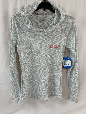 Columbia Kentucky Derby Womens Sweater XS Hoodie Gray Pink Pullover Stretch New Cover