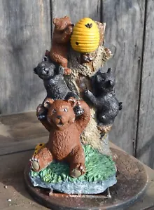 TOP QUAILITY BEAR FAMILY MOLD Latex Fiberglass Backing Concrete Plaster Statue - Bild 1 von 8