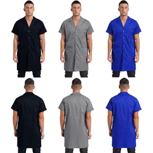 Men Women Blouse Mechanical Top V Neck Jacket Front Button Up Coat Warehouse - Picture 1 of 39