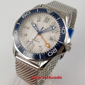 41mm Bliger White Dial Blue Hands Sapphire Glass NH34A GMT Automatic Mens Watch - Picture 1 of 15