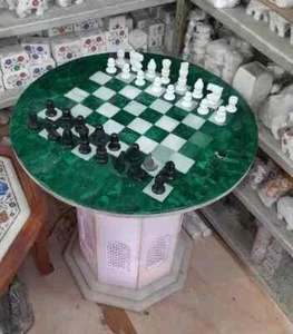 malachite chess table/malachite chess board/malachite chess set/malachite chess - Picture 1 of 13