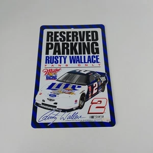 Rusty Wallace #2 "Reserved Parking Fans Only" Miller Racing Plastic Hanging Sign - Picture 1 of 2
