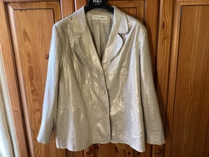 LADIES METALLIC LINEN MIX JACKET 22 - Picture 1 of 3