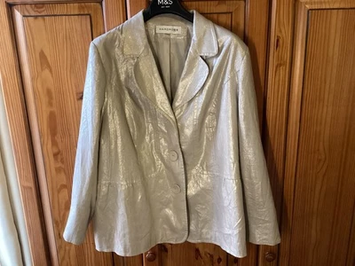 LADIES METALLIC LINEN MIX JACKET 22 - Image 1 of 3