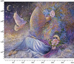 ÁNGEL DE LA PAZ POR JOSEPHINE ÁNGEL DE LA GUARDA DE PARED 3 DESEOS PANEL DE TELA DE ALGODÓN 36" - Imagen 1 de 1