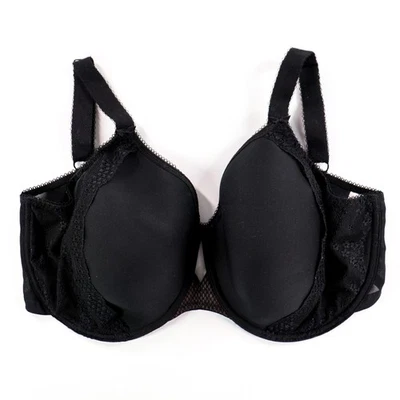 Elomi Charley Spacer Bra Size 36L US Lined Underwire UW Solid Black EL4383 - Image 1 of 4