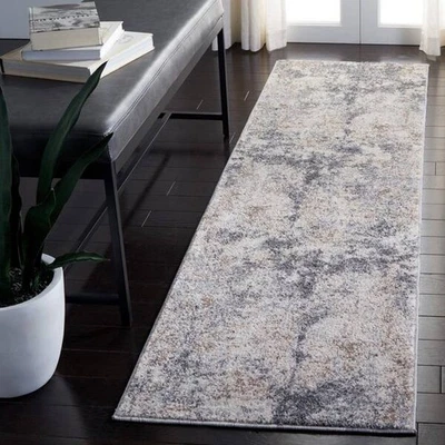 SAFAVIEH Aston Light Gray/Gray 2 ft. x 21 ft. Abstract Print Runner Rug - Image 1 of 4