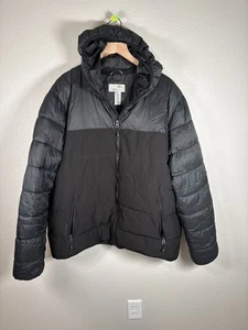 Champion Herren XL schwarze gefütterte Jacke durchgehender Reißverschluss gesteppt Wintermantel - Bild 1 von 3