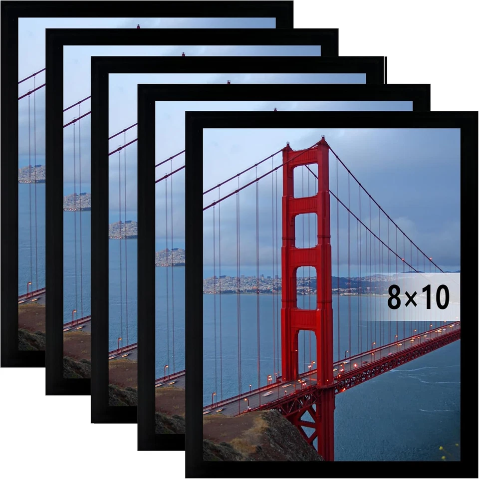 8X10相框壁挂相框黑色5包 — 第 1/4 张图片